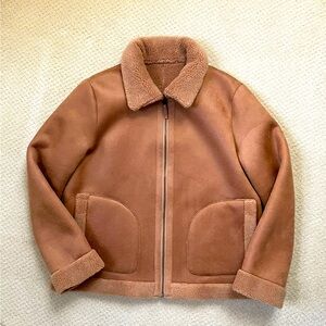 JMcLaughlin Faux Suede Bomber Jacket—Size L